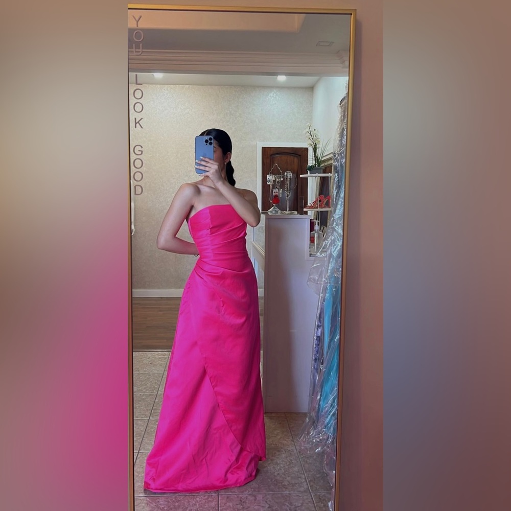 Hot pink prom dress